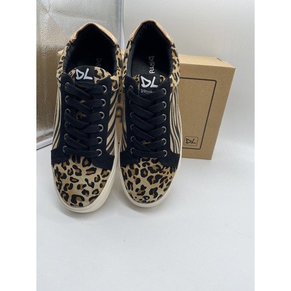 Dirty Laundry  Women’s Size 9  Animal Zebra/Cheetah  Tan Gold Sneakers - Picture 1 of 12